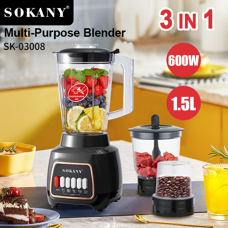 licuadora sokany con jarra irrompible sk- 03008