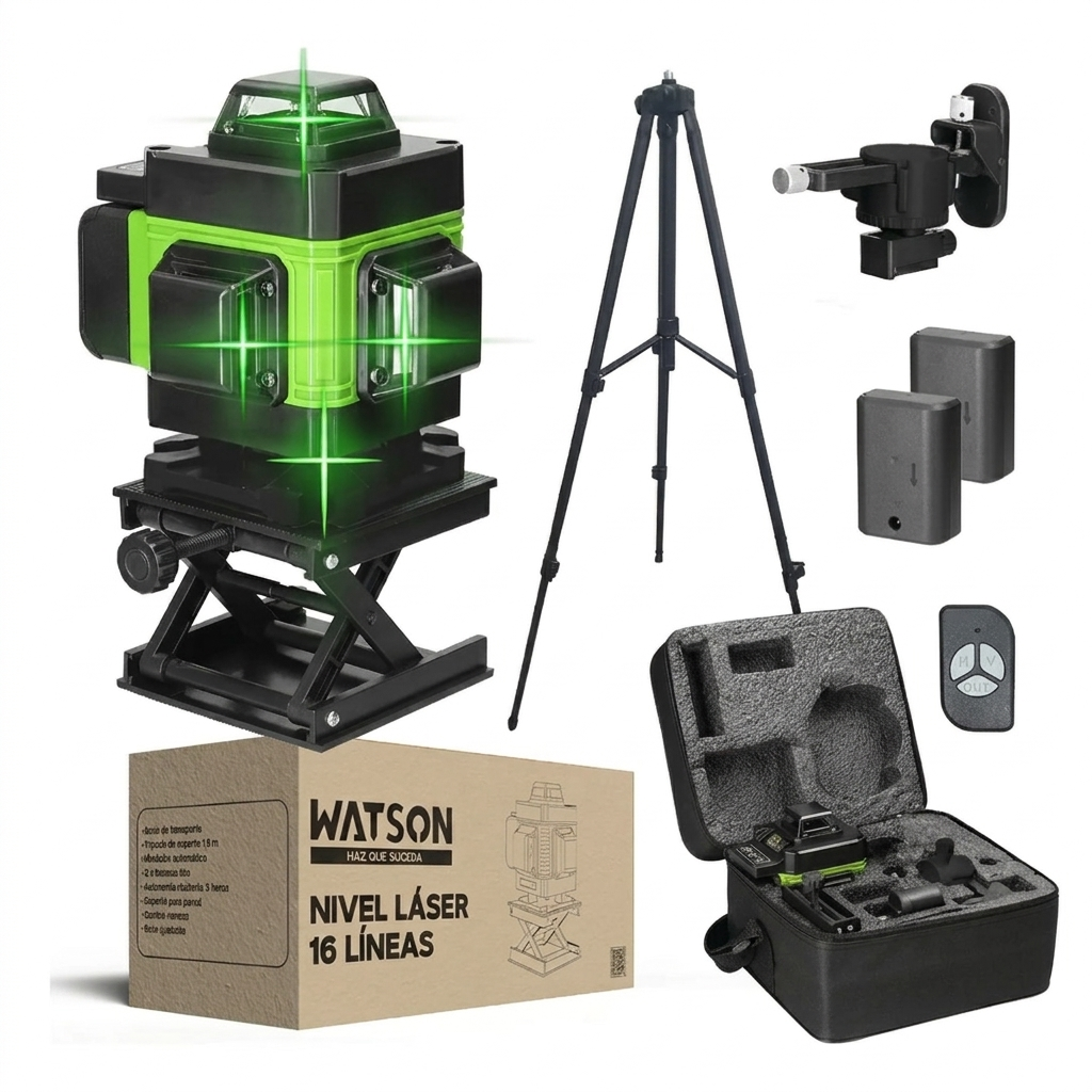 NIVEL LASER CON DOBLE BATERIA 16 LINEAS