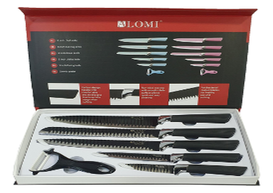 SET CUCHILLOS ALOMI NEGRO