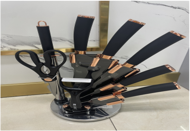 SET DE CUCHILLOS ORO ROSA